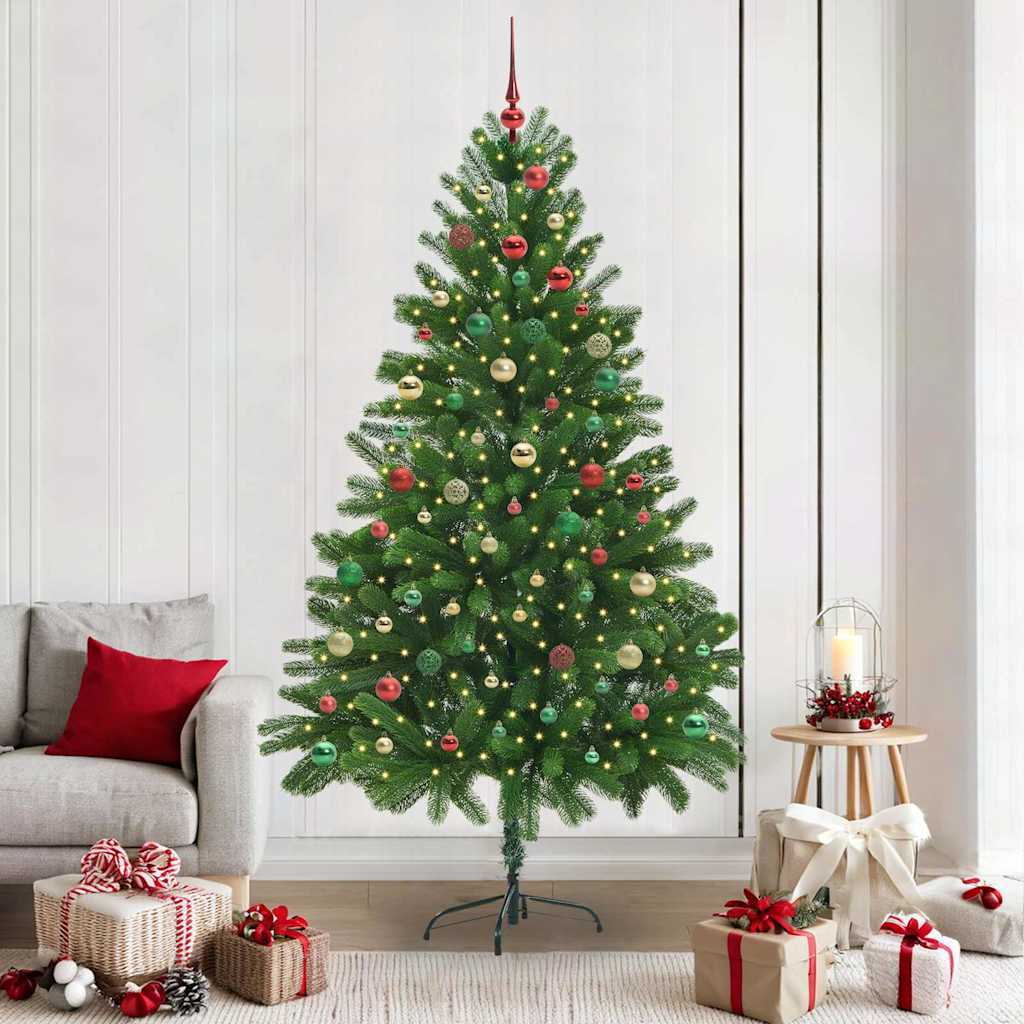 Sapin de Noël avec 300 LED avec support Vert 210 cm PE