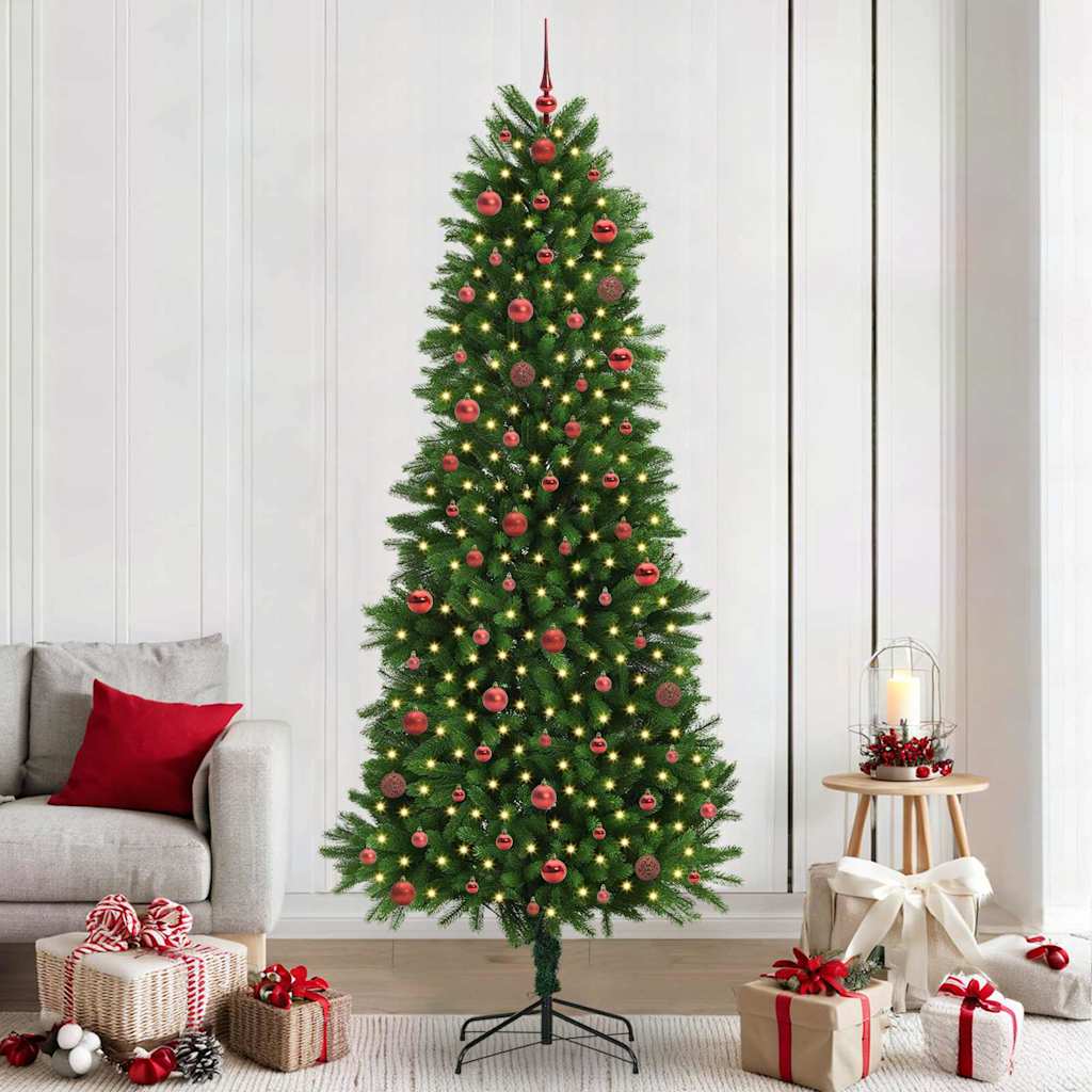 Sapin de Noël avec 300 LED avec support Vert 240 cm PE