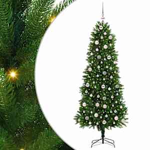 vidaXL J&otilde;ulupuu koos 300 LED-iga koos alusega Roheline 240 cm PE