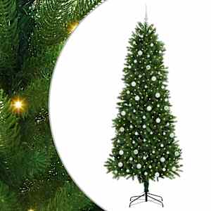 vidaXL J&otilde;ulupuu koos 300 LED-iga koos alusega Roheline 240 cm PE