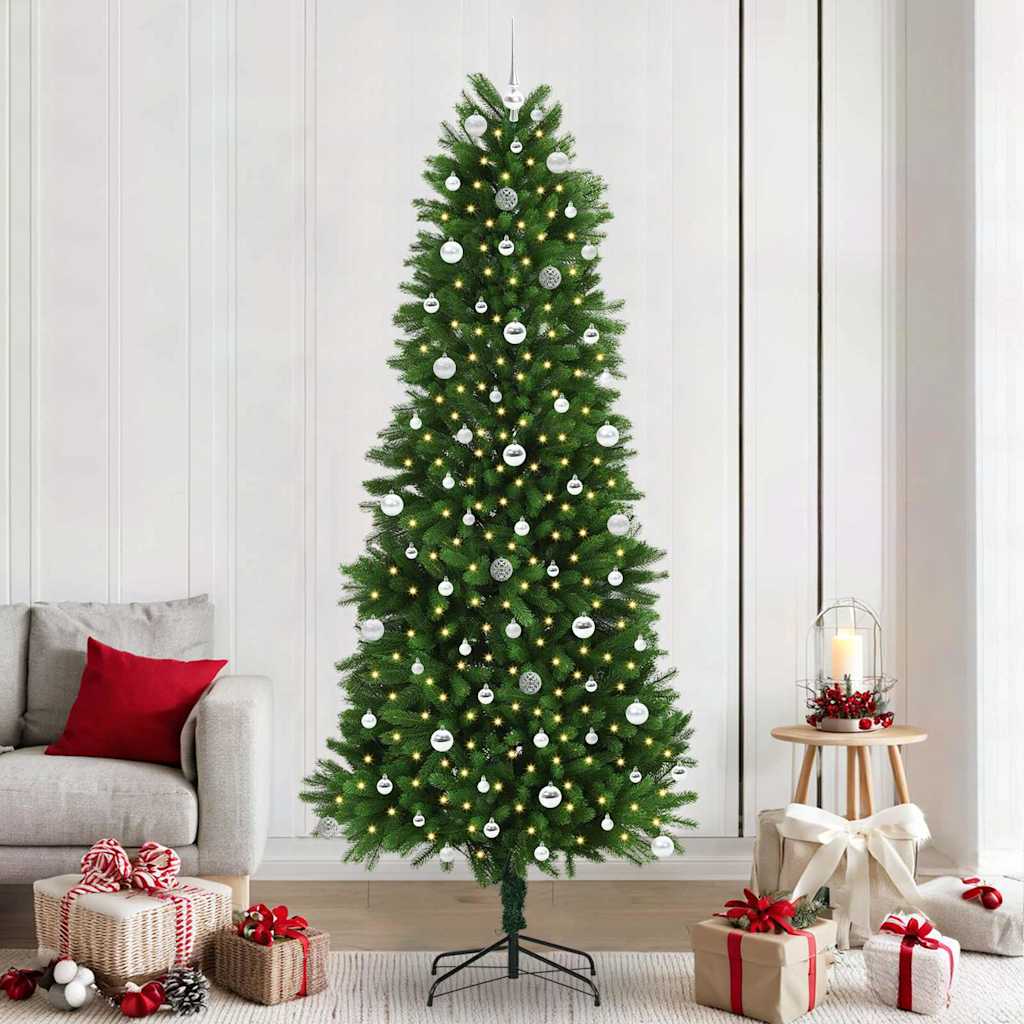 Sapin de Noël avec 300 LED avec support Vert 240 cm PE