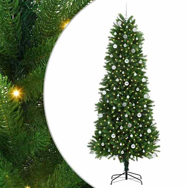 vidaXL J&otilde;ulupuu koos 300 LED-iga koos alusega Roheline 240 cm PE