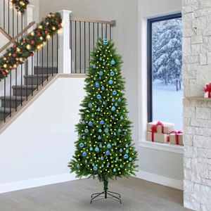Božično drevo med 300 LED z stojalom Zelena 240 cm PE