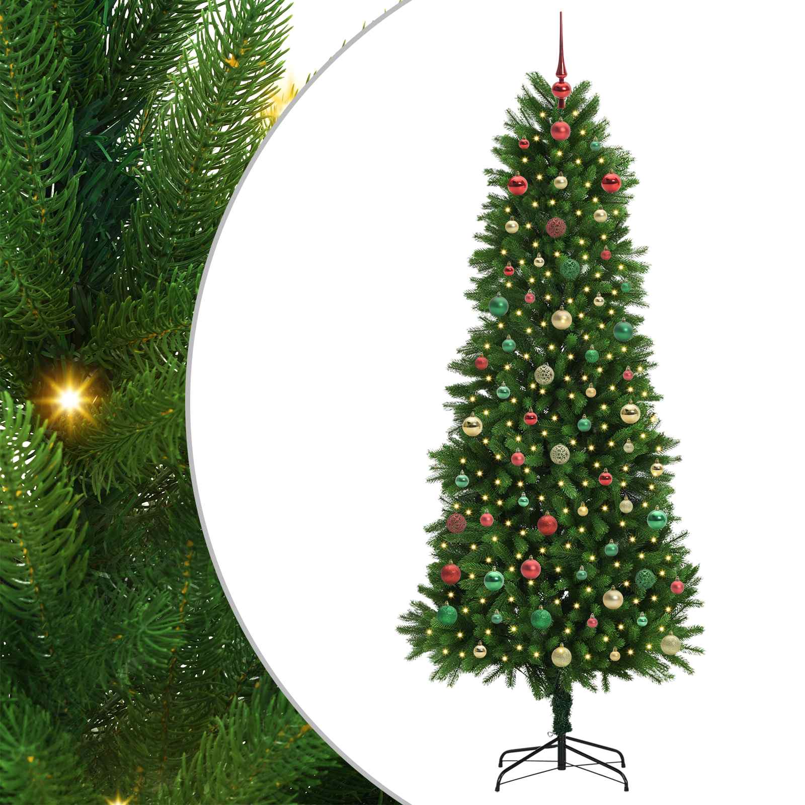 Коледно дърво с 300 LED светодиода с поставка Зелен 240 cm ПЕ — изображение 2