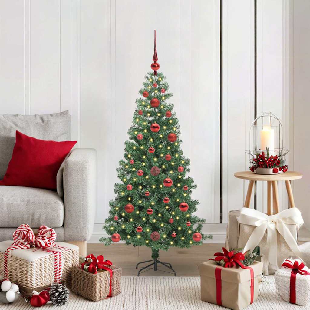 Sapin de Noël avec 150 LED avec support Vert 120 cm PVC
