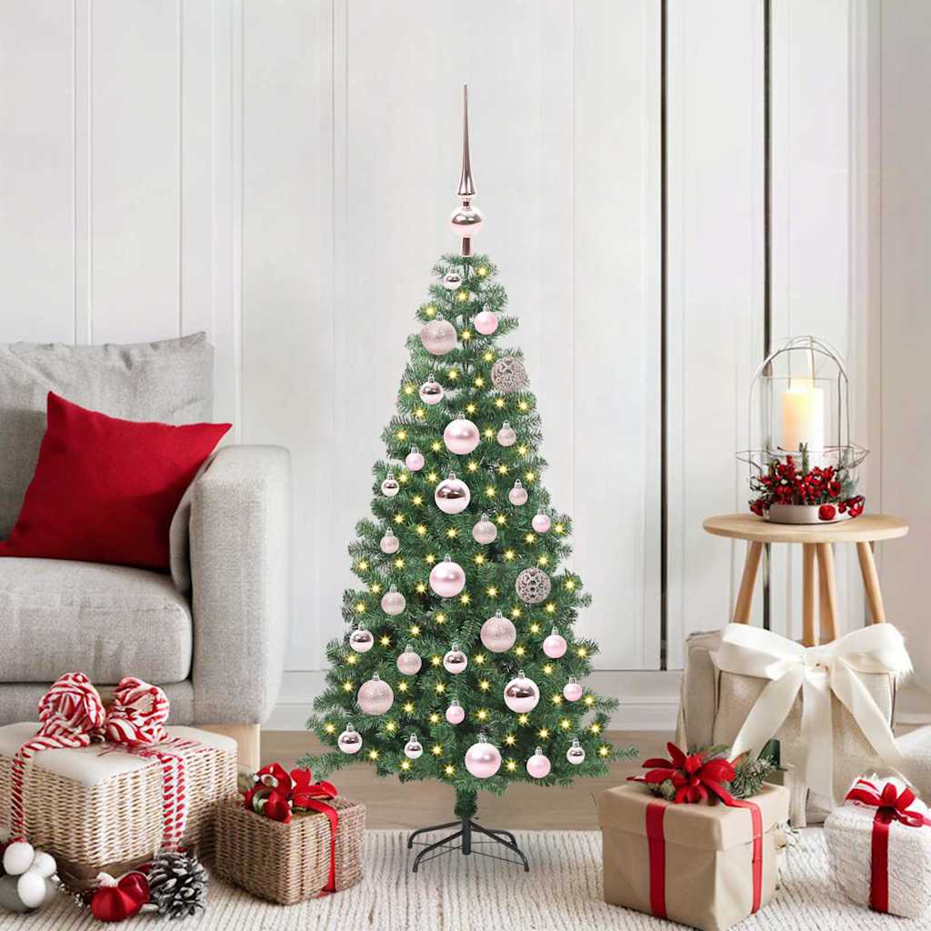 Sapin de Noël avec 150 LED avec support Vert 120 cm PVC