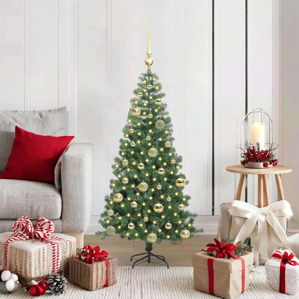 Sapin de Noël avec 150 LED avec support Vert 120 cm PVC