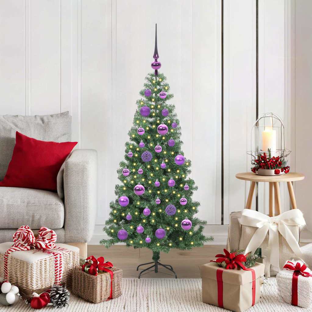 Sapin de Noël avec 150 LED avec support Vert 120 cm PVC