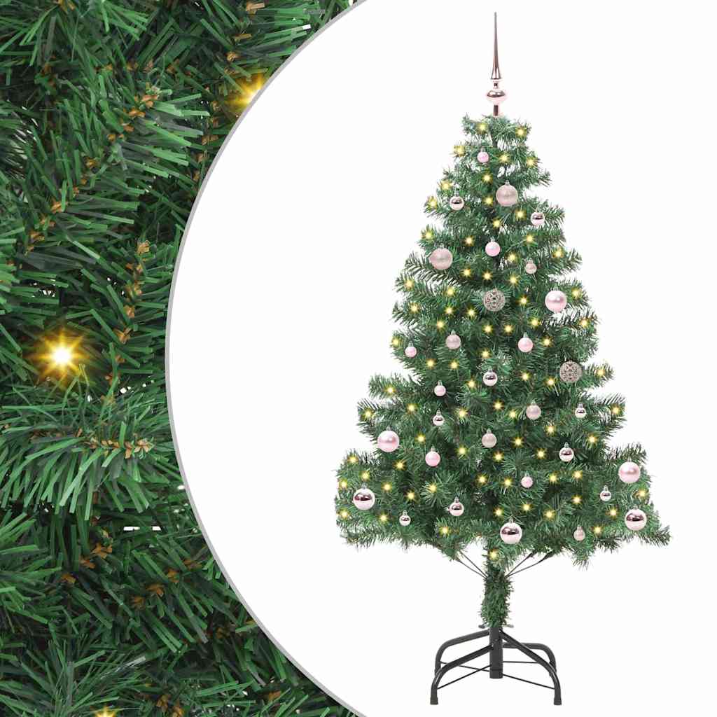 Sapin de Noël avec 150 LED avec support Vert 150 cm PVC