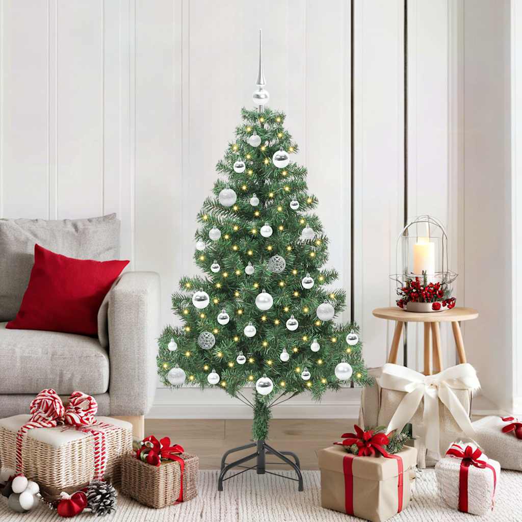 Sapin de Noël avec 150 LED avec support Vert 150 cm PVC