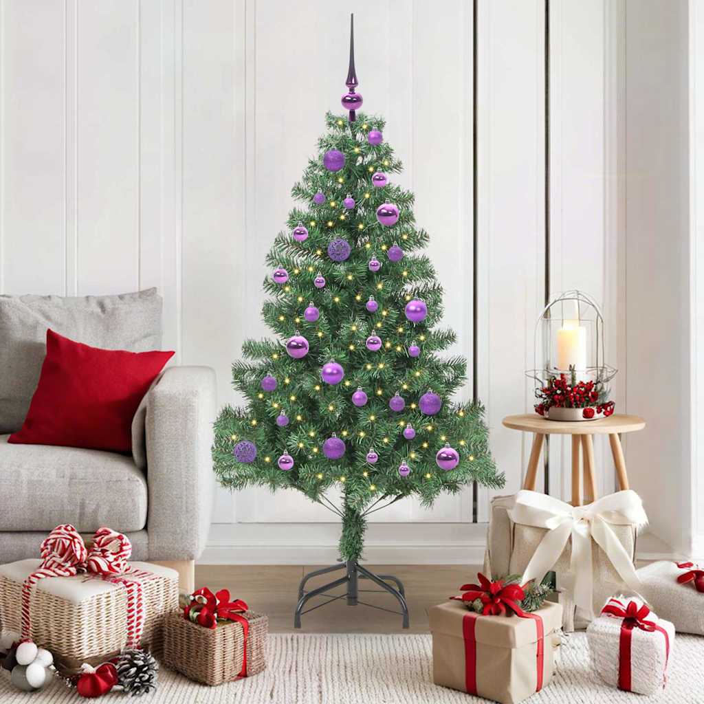 Sapin de Noël avec 150 LED avec support Vert 150 cm PVC