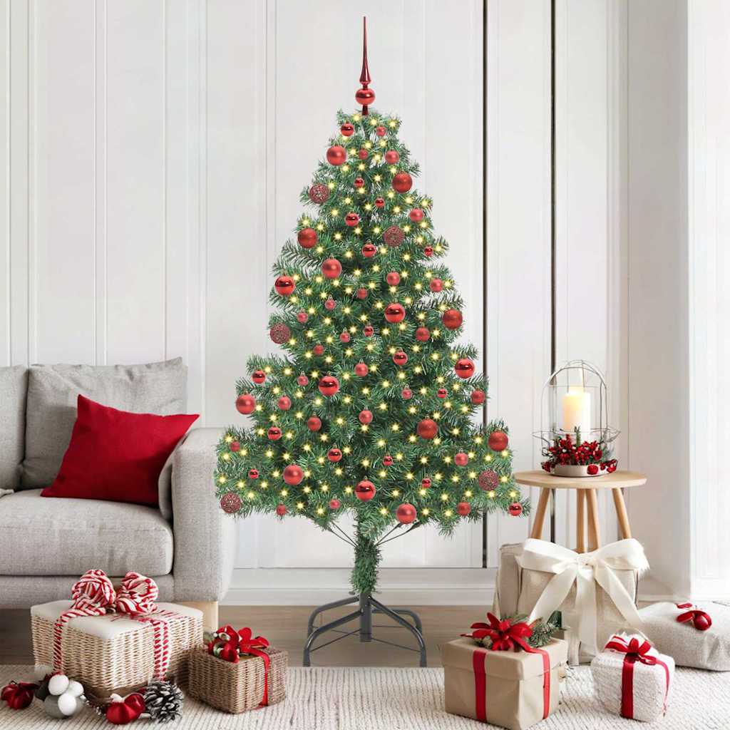 Sapin de Noël avec 300 LED avec support Vert 180 cm PVC