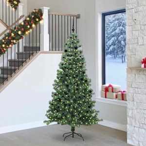Vánoční stromeček s 300 LED diodami Zelená 240 cm PVC - obrázek 1