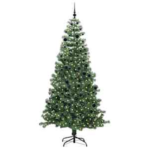 Vánoční stromeček s 300 LED diodami Zelená 240 cm PVC - obrázek 4