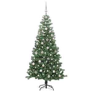 Vánoční stromeček s 300 LED diodami Zelená 240 cm PVC - obrázek 3