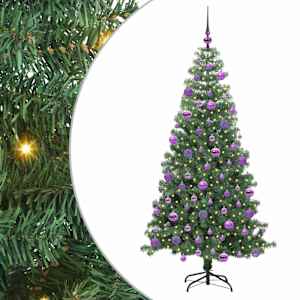 Vánoční stromeček s 300 LED diodami Zelená 240 cm PVC - obrázek 2