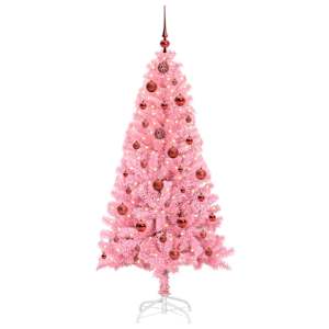 Vánoční stromeček s 150 LED diodami Růžová 150 cm PVC - obrázek 3
