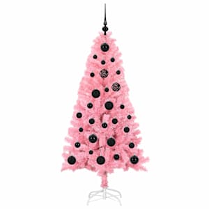 Vánoční stromeček s 150 LED diodami Růžová 150 cm PVC - obrázek 4