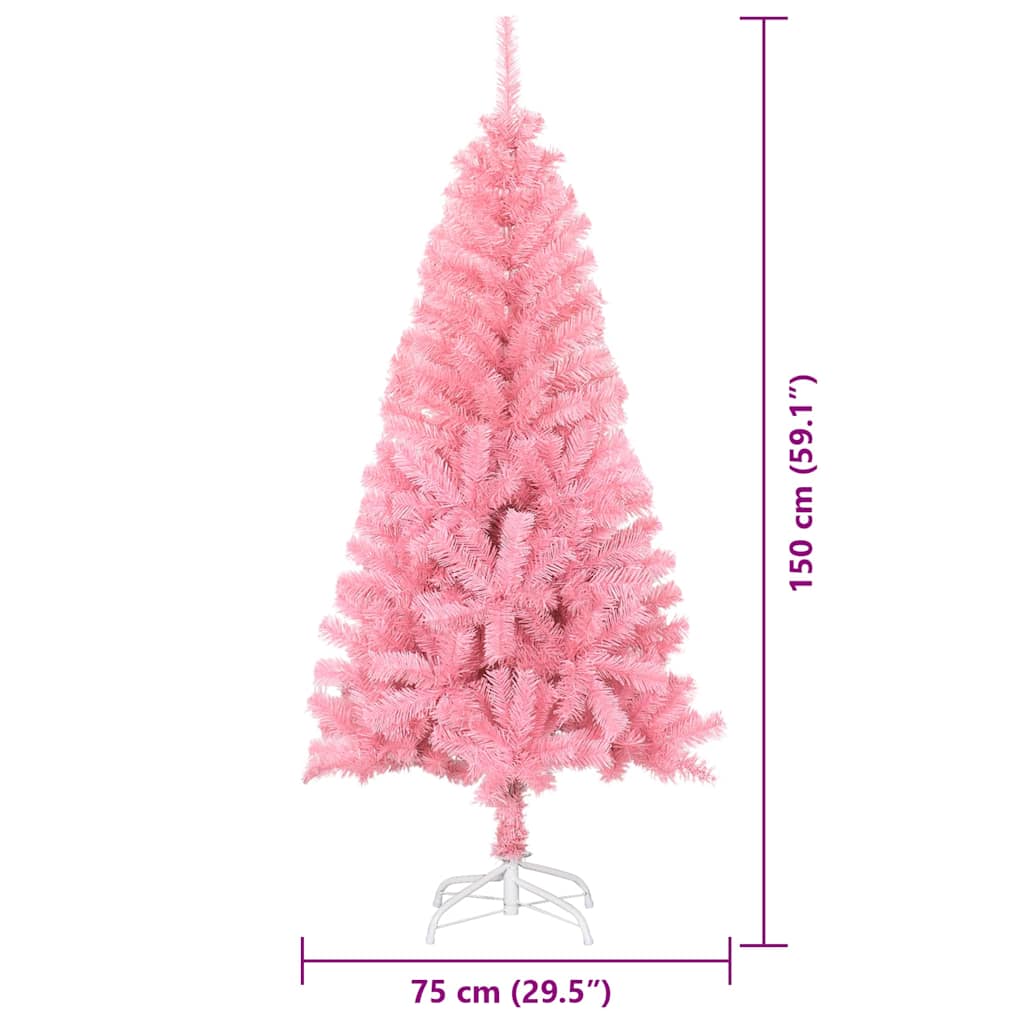 Vánoční stromeček s 150 LED diodami Růžová 150 cm PVC - obrázek 15