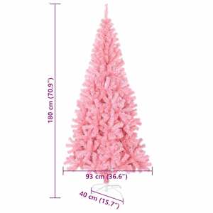 Vánoční stromeček s 300 LED diodami Růžová 180 cm PVC - obrázek 9