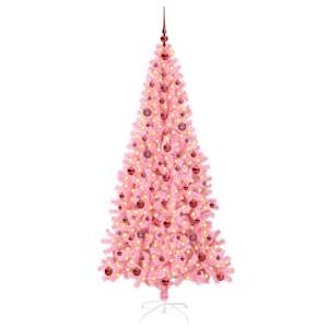 Vánoční stromeček s 300 LED diodami Růžová 210 cm PVC - obrázek 3