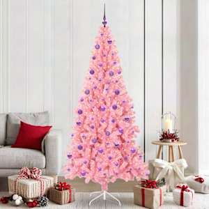 Božično drevo med 300 LED z stojalom Roza 210 cm PVC