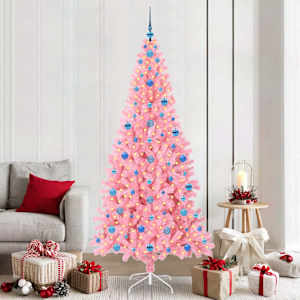 Božično drevo med 300 LED z stojalom Roza 210 cm PVC