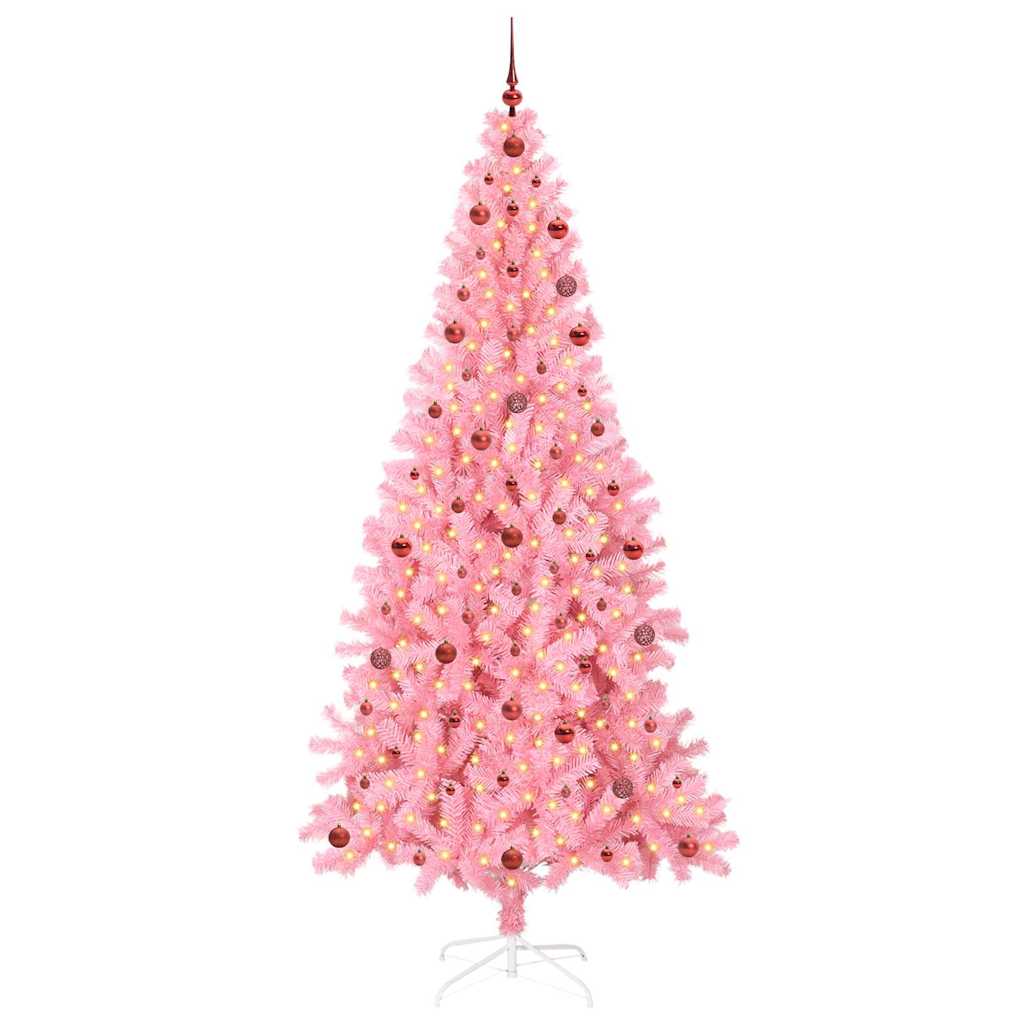 Thumbnail - vidaXL Weihnachtsbaum mit 300 LEDs mit Ständer Rosa 240 cm PVC