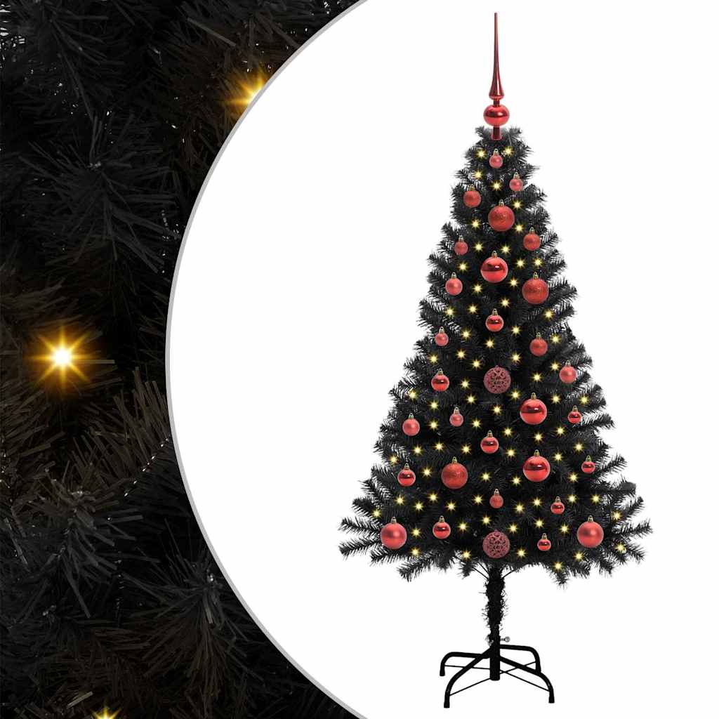 Thumbnail - vidaXL Weihnachtsbaum mit 150 LEDs mit Ständer Schwarz 120 cm PVC