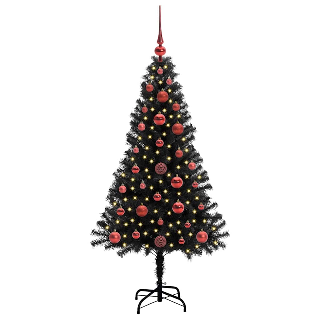 Thumbnail - vidaXL Weihnachtsbaum mit 150 LEDs mit Ständer Schwarz 120 cm PVC