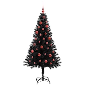 Vánoční stromeček s 150 LED diodami s stojanem Černá 150 cm PVC - obrázek 4