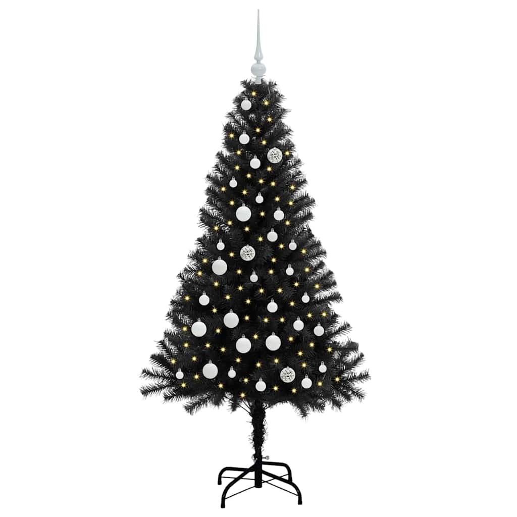 Thumbnail - vidaXL Weihnachtsbaum mit 150 LEDs mit Ständer Schwarz 150 cm PVC