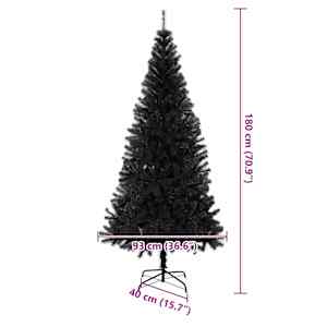 Vánoční stromeček s 300 LED diodami s stojanem Černá 180 cm PVC - obrázek 9