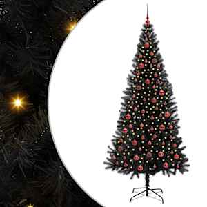 Vánoční stromeček s 300 LED diodami s stojanem Černá 210 cm PVC - obrázek 2