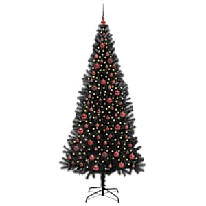 Vánoční stromeček s 300 LED diodami s stojanem Černá 210 cm PVC - obrázek 3