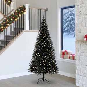 Vánoční stromeček s 300 LED diodami s stojanem Černá 240 cm PVC - obrázek 1
