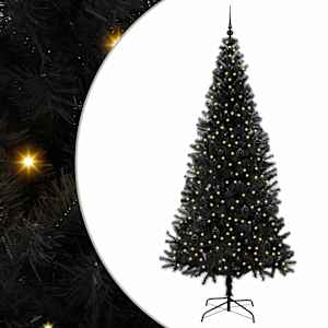 Vánoční stromeček s 300 LED diodami s stojanem Černá 240 cm PVC - obrázek 2