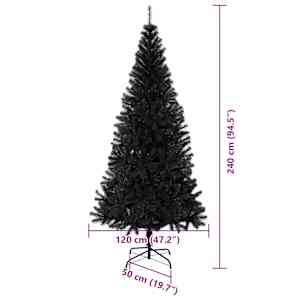 Vánoční stromeček s 300 LED diodami s stojanem Černá 240 cm PVC - obrázek 14