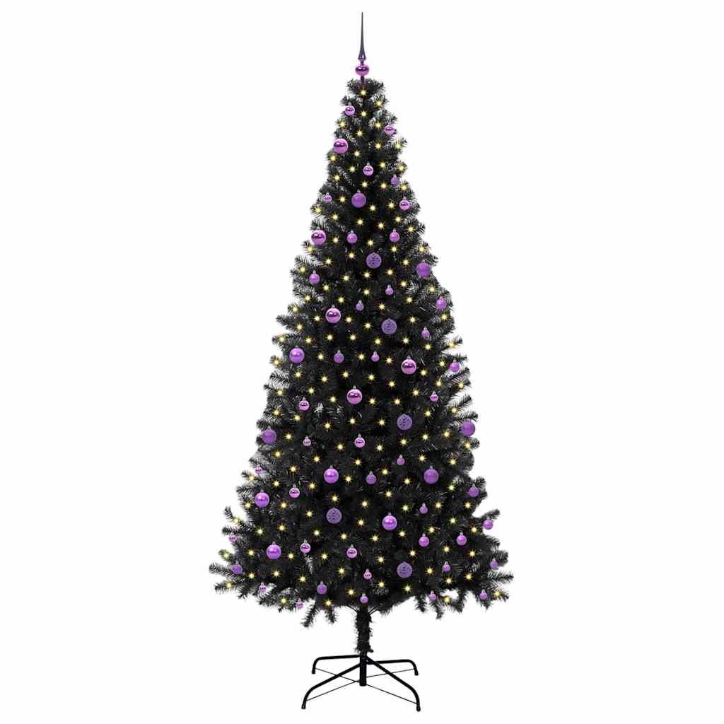 Thumbnail - vidaXL Weihnachtsbaum mit 300 LEDs mit Ständer Schwarz 240 cm PVC
