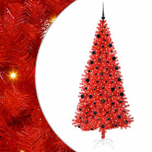 Vánoční stromeček s 300 LED diodami Červená 210 cm PVC - obrázek 2