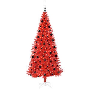 Vánoční stromeček s 300 LED diodami Červená 210 cm PVC - obrázek 3