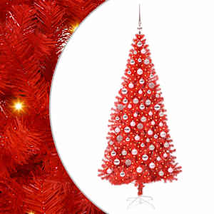 Vánoční stromeček s 300 LED diodami Červená 210 cm PVC - obrázek 2