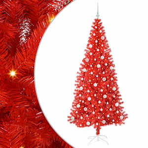 Vánoční stromeček s 300 LED diodami Červená 210 cm PVC - obrázek 2