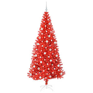 Vánoční stromeček s 300 LED diodami Červená 210 cm PVC - obrázek 3