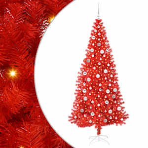 Vánoční stromeček s 300 LED diodami Červená 210 cm PVC - obrázek 2