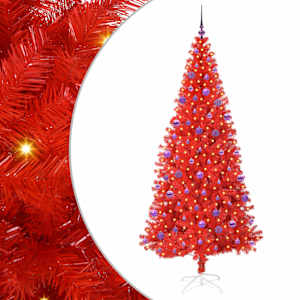 Vánoční stromeček s 300 LED diodami Červená 210 cm PVC - obrázek 2