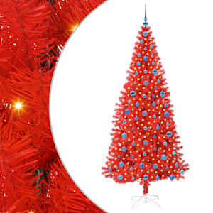 Vánoční stromeček s 300 LED diodami Červená 210 cm PVC - obrázek 2
