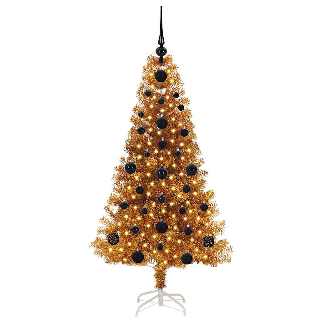 Thumbnail - vidaXL Weihnachtsbaum mit 150 LEDs mit Ständer Gold 120 cm PET