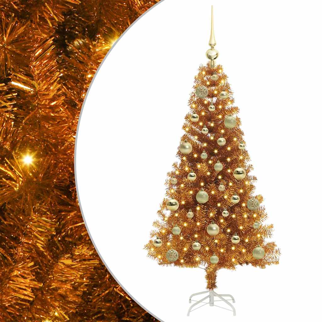 Thumbnail - vidaXL Weihnachtsbaum mit 150 LEDs mit Ständer Gold 120 cm PET