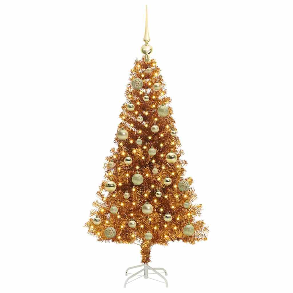 Thumbnail - vidaXL Weihnachtsbaum mit 150 LEDs mit Ständer Gold 120 cm PET
